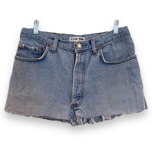 REDONE x Levi's Light Wash Distressed Cutoff Denim Shorts 28 FLAWED